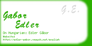 gabor edler business card